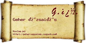 Geher Ézsaiás névjegykártya